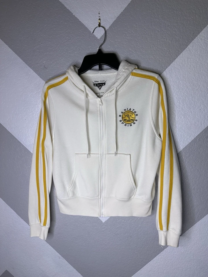 Sudadera con Capucha Pixar Cars Niños Polar Cremallera Completa Gráfica Crema Talla Grande Rayas Amarillas Foto 2 de 4