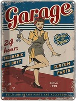 Blechschild 40X30 Cm Pinup Garage 24 Hours Repair Auto Pin Up Deko Geschenk Meta
