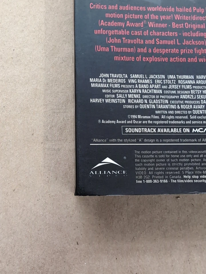 Pulp Fiction Rare Canadian VHS Tape Quentin Tarantino - Image 4 of 4