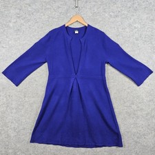 J Crew Women's V-Neck Sweater Dress Size XL Purple Wool/Cashmere Blend FLAWED