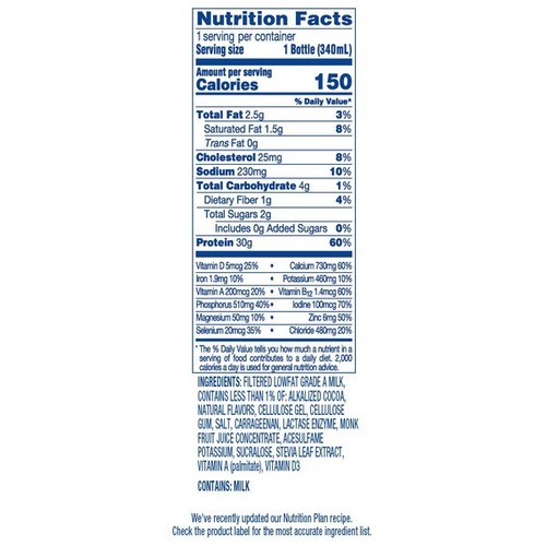 Fairlife Nutrition Plan Chocolate Protein Shakes 30g, 11.5 fl oz, 18-Pack - Picture 4 of 6