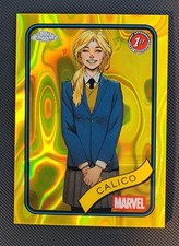 2025 TOPPS CHROME MARVEL YELLOW LAVA REFRACTOR CALICO #67