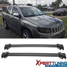 Fits 11-16 Jeep Compass Oe Factory Style Roof Rack Cross Bar Black Abs Aluminum