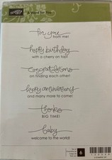Stampin Up Stamp Set A Word for You