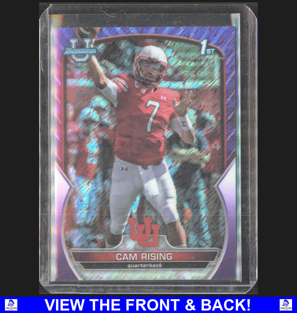 Cam Rising 2022 Bowman U Chrome Purple Shimmer Refractor RC UT Utes 76