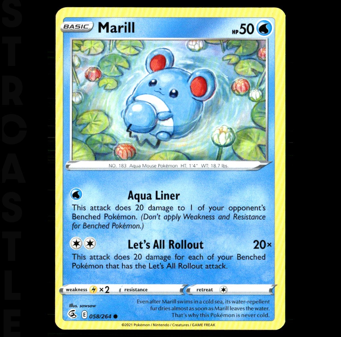 Marill 58/264 Fusion Strike - Common - Pokémon Card TCG