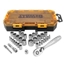 Dewalt Dwmt73804 34 Piece 14 38 Drive Ratchet Socket Set Saemetric New