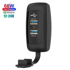 3 Ports QC3.0 36W PD3.0 30W USB C Car Charger Outlet Socket  for 12V-24V Boat RV