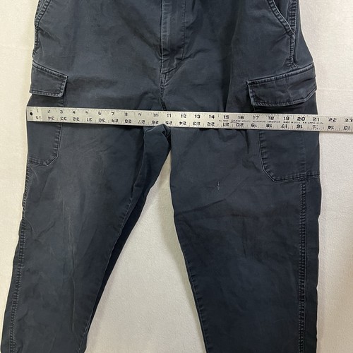 Uniqlo Black Cargo Jogger Pants Men’s Size Large Distressed - Picture 8 of 12