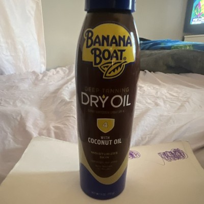 Banana Boat Deep Tanning Dry Oil SPF 4 Coconut Oil Moisturizes Skin 6 fl oz