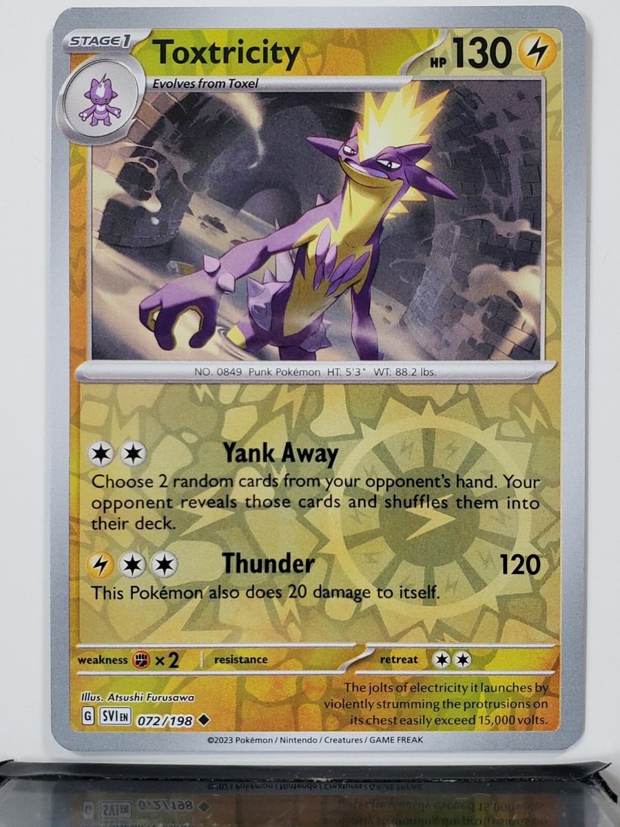 REVERSE HOLO Toxtricity 072/198 NM / M Scarlet Violet Pokemon Card