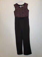 VTG Y2K 2-Hip By Wrapper Girls 16 Dressy Jumpsuit Sparkle Sleeveless Bow Party