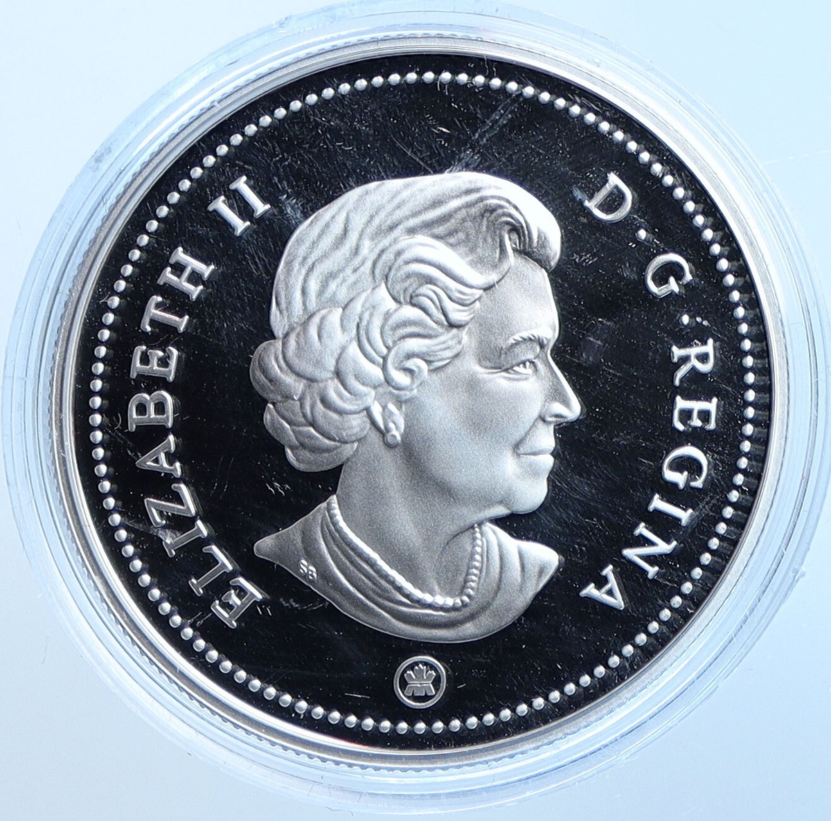 2009 CANADA UK Queen Elizabeth II First Flight Proof Silver Dollar