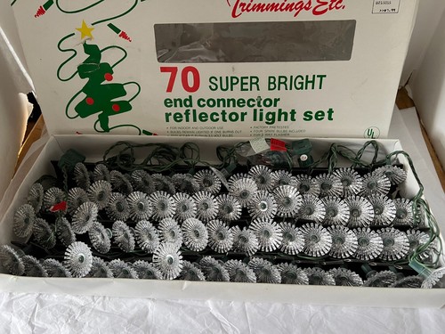 VINTAGE CHRISTMAS LIGHT SET Like STARBURST 70 ct Reflector light set - 第 1/3 張圖片