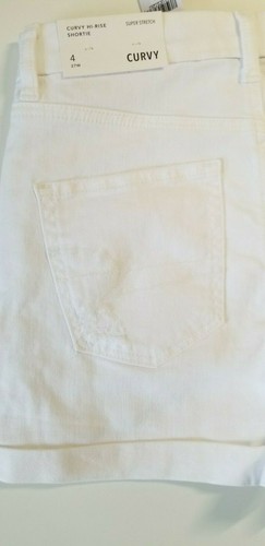 American Eagle Womens White Super Stretch Curvy Hi-Rise Ripped Shorts NWT $49.95 - Picture 7 of 8