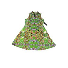New York & Co. Women's Sleeveless Turtle Neck Floral BOHO Keyhole Dress Size L