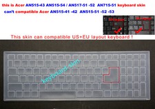 Keyboard Protector Skin for Acer N20C1 AN515-43 AN515-54 AN715-51 AN517-51 -52