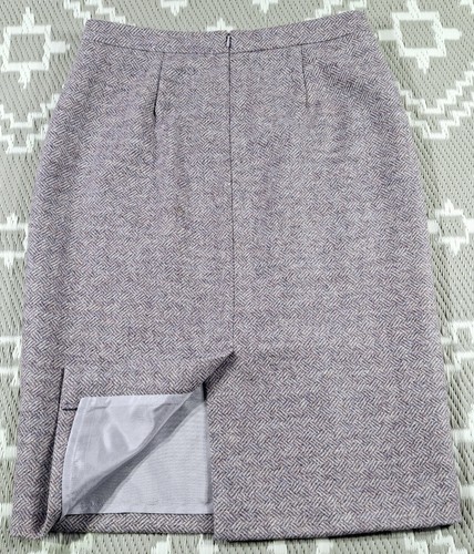 Moon Wool Pure Collection Tweed Womens Abraham Pencil Skirt UK12 Lilac/Purple - Picture 6 of 16