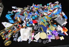 Lot of 4 lbs. 6 oz. Bulk LEGOS Bricks Parts Pieces including Tires, Wheels Wings