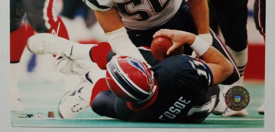 Archivo de fotos Mike Vrabel Sacking Drew Bledsoe New England Patriots 8x10 sin firmar Foto 2 de 4