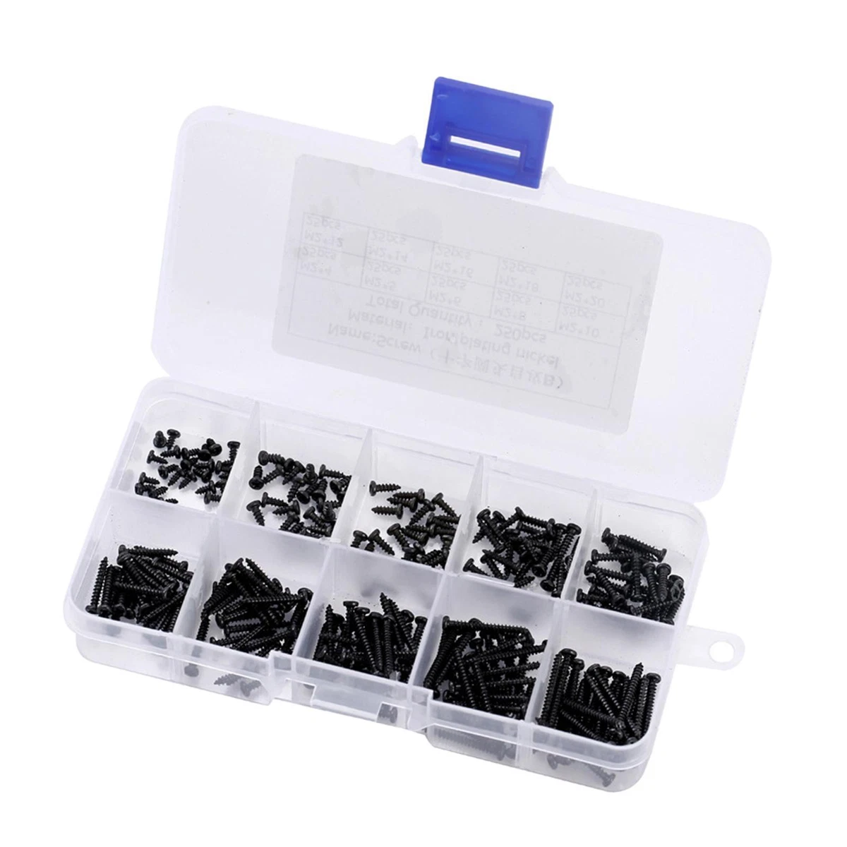 250 Pieces Self Tapping Screw with Storage Box Electronic Mini