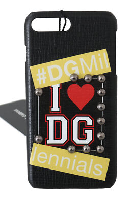 DOLCE & GABBANA Phone Case Cover Black #DGMillennials Studs iPhone 7 Plus $450