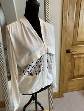IRO Cream Cotton Zip Up Jacket w/ Lace Accent Insert FR 34, US 2/4