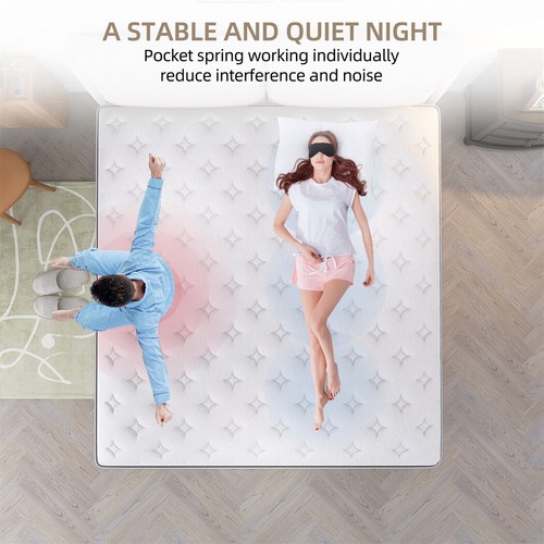 12" 14" 10" Twin Full Queen King Mattress Hybrid Memory Foam Spring Bed In A Box - Picture 5 of 12
