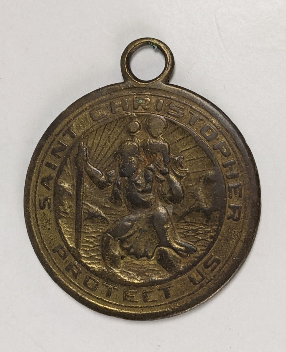 X Old Rare Saint Christopher Medal for the Return of Lost Keys