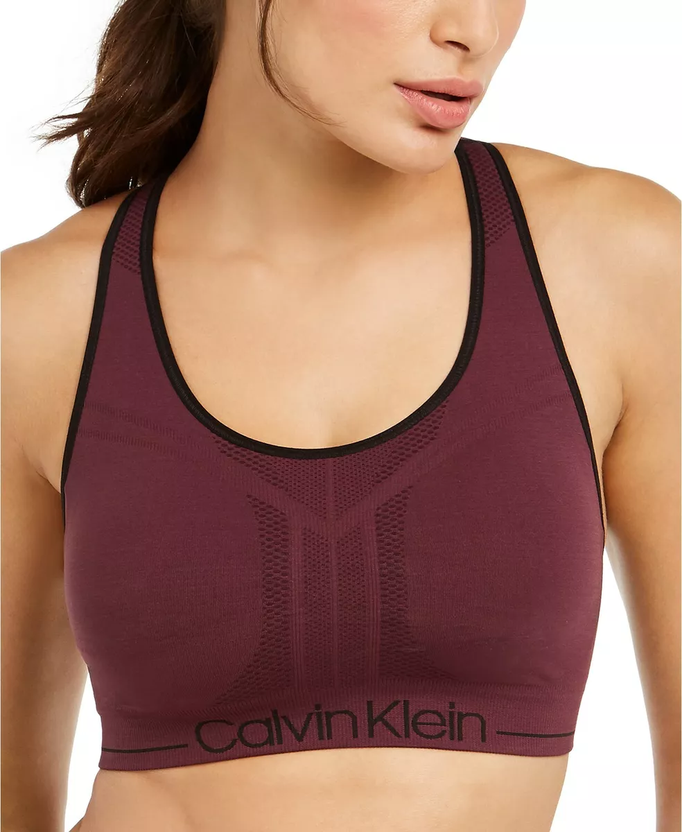 Calvin Klein Performance Women's Medium-Impact Sports Bra, Maroon, Size XS,  NwT