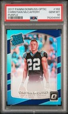 2017 Donruss Optic Christian McCaffrey Rookie Purple #’d /50 PSA 10 💎 Low Pop