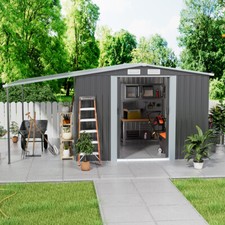 Metal Garden Shed 8X4,8X6, 8X8,10X8ft with Extended Roof Outdoor Storage House