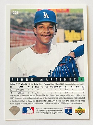 1993 UPPER DECK BASEBALL COLLECTORS CARD - DODGERS - PEDRO