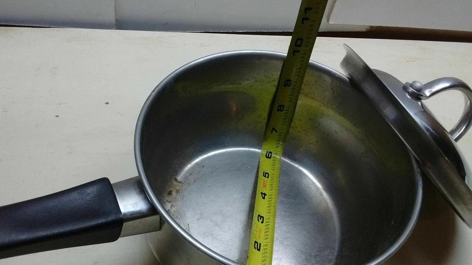 Chef's Secret Pro Series 2 Qt Saucepan Stainless Aluminum Fry Pot & Replaced Lid - Image 4 of 4