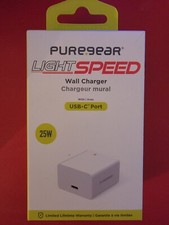 PureGear 25-Watt LightSpeed Wall Charger with Single USB-C Port - White