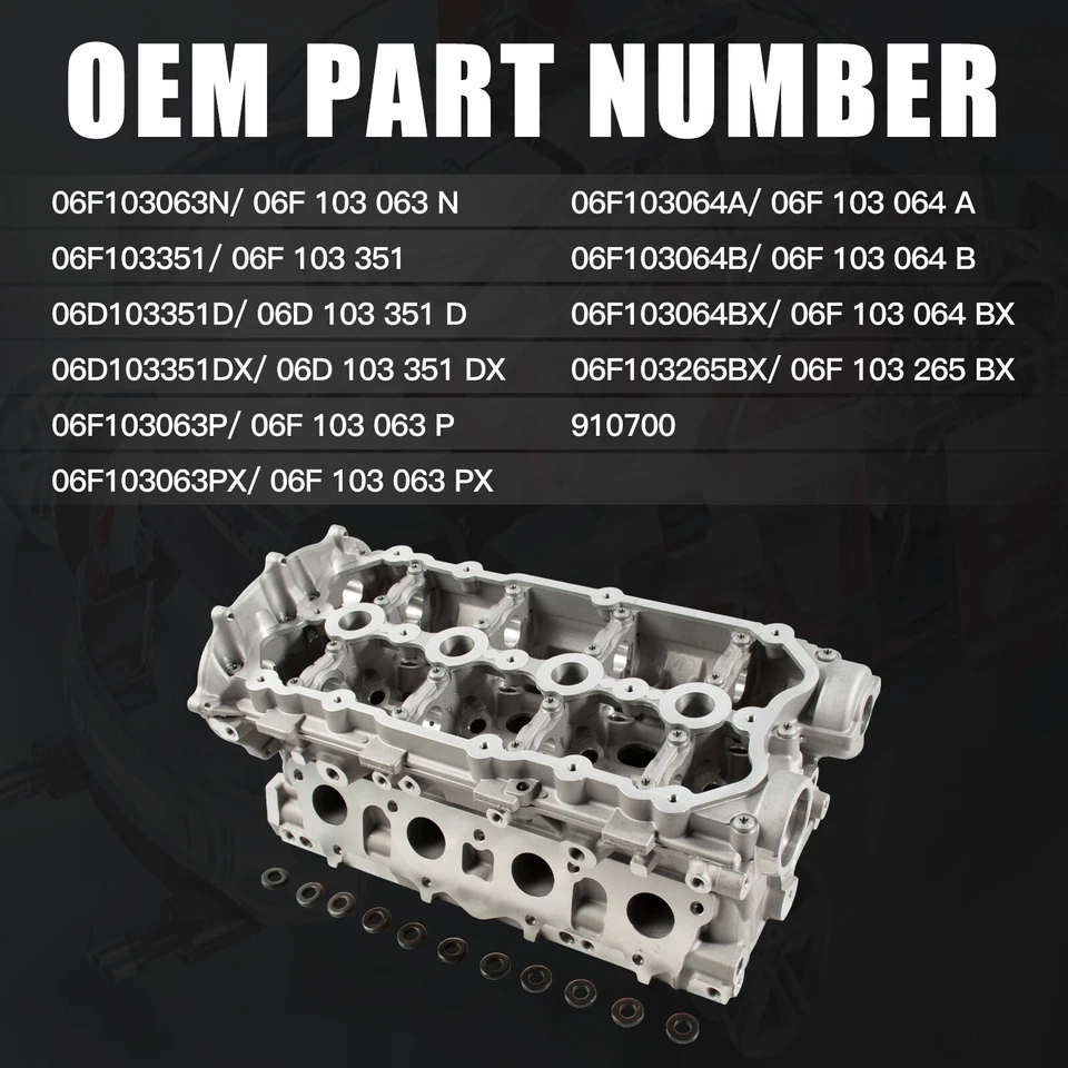 Engine Cylinder Head for Audi A3 A4 TT VW Jetta Eos Golf R L4 2.0L 2.0T - Image 3 of 4