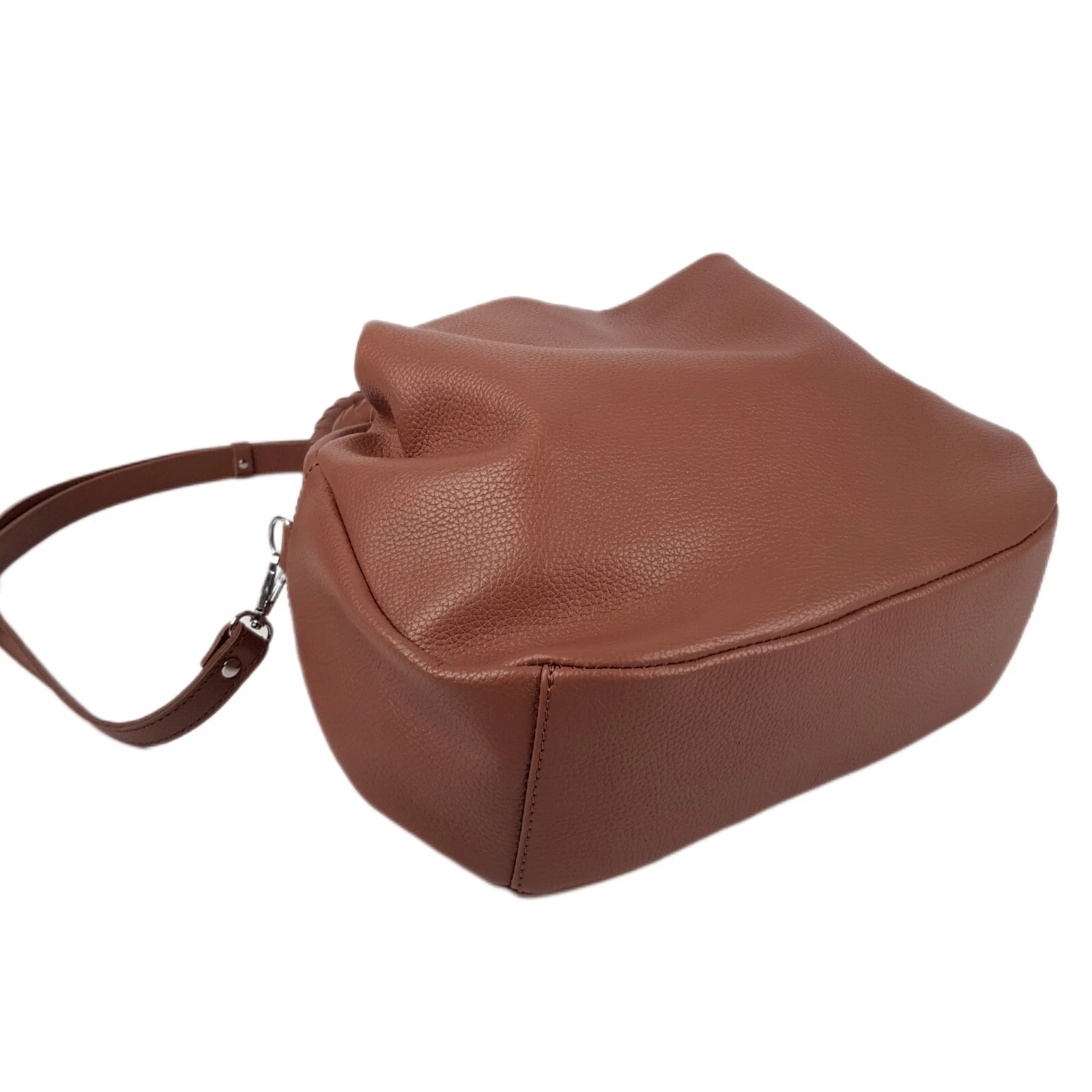 COACH Borsa a tracolla donna in vera pelle marrone ciottolato