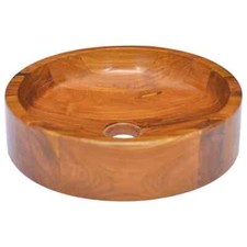 Image of Basin Solid Teak Wood Φ40x10 cm vidaXL