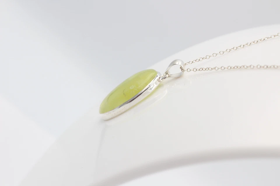 61,5 Carati Di Topazio Limone Pendente Collana In Argento 925 Gioielli - Immagine 3 di 4