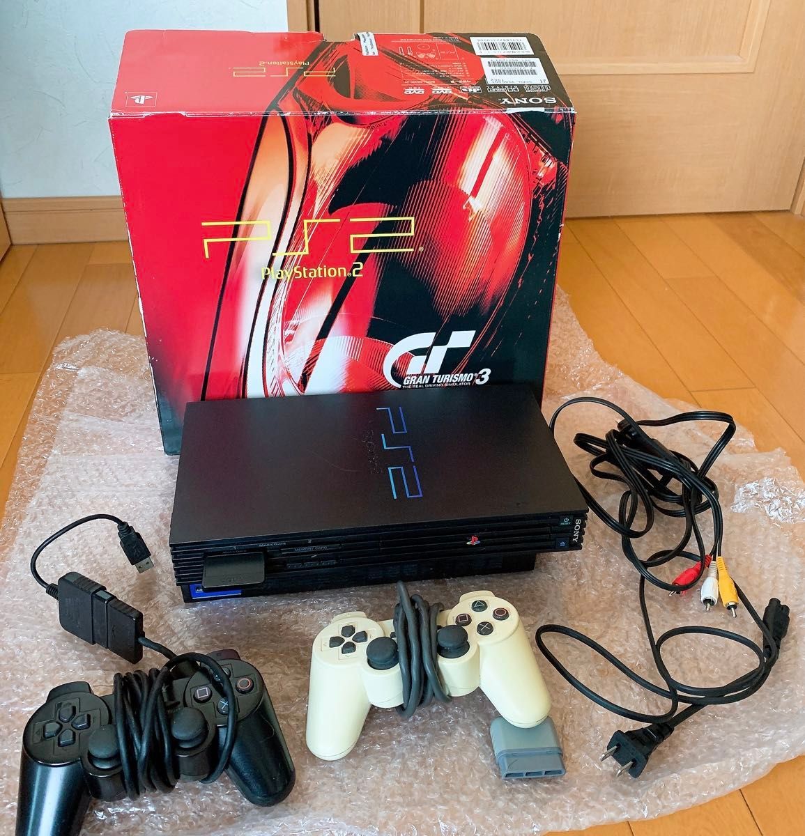 Sony PS2 SCPH-35000 GT Console with Controllers and Memory Cards 