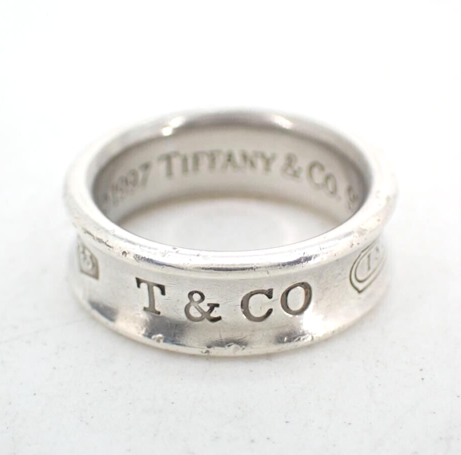 Tiffany & Co. 1837 Narrow Wide Band Ring Sterling Silver 925 Size