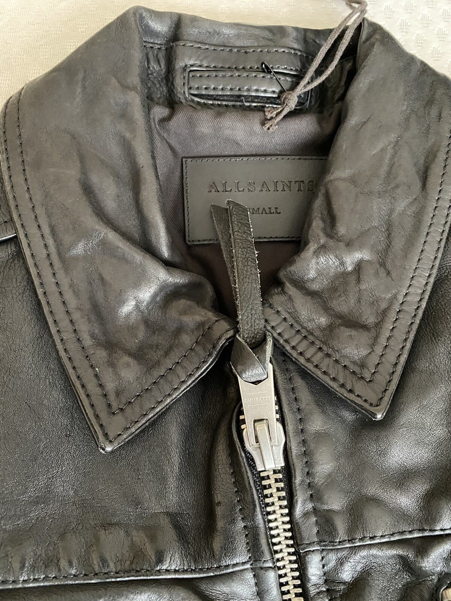 AllSaints Mens Swithin Leather Jacket Small Black New | eBay AllSaints Mens Swithin Leather Jacket Small Black New | eBay