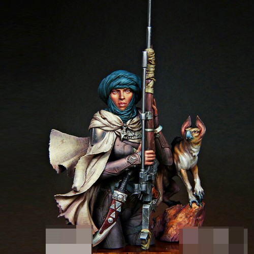 1/10 Scale Resin Japan Female Warrior Figure Bust – Unassembled Unpainted Kit Y037-lw