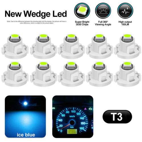 10/20X T3 LED Car Dashboard Light Bulbs 3030 A/C Climate Control HVAC Lamp Bulbs - Picture 13 of 17