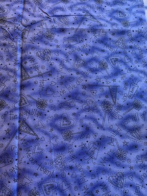 1/2 Yard   we love our team  KP KIDS By Kari Pearson Cotton Fabric