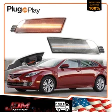 2X CLEAR LENS FRONT FENDER SIDE MARKER AMBER LED LIGHT KIT For 2009-2013 MAZDA 6