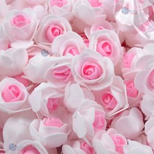 50/500 Foam Mini Roses WHOLESALE Heads Buds Small Flowers Wedding Home Party UK