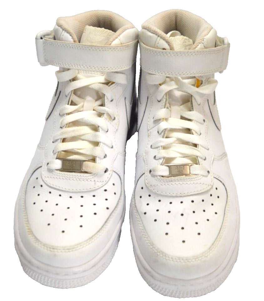 Nike Air Force 1 Mid Sneakers GS Triple White 314195-113 Youth 6Y