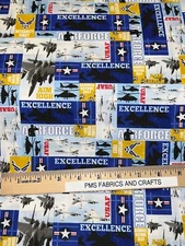 United States Military US Air Force 100% med cotton fabric by the yard #12 USAF