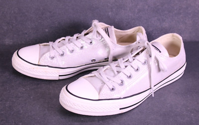 Converse Sneaker Chucks All Star Classic OX Damen Gr. 40 sliber Glitzer  SH1320